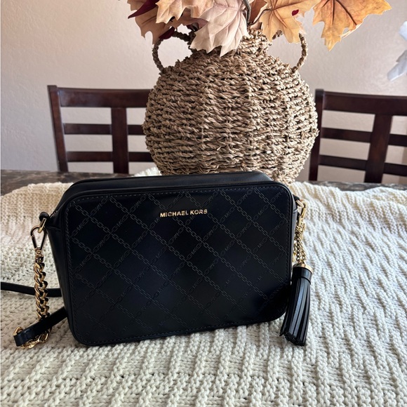 Michael Kors Black Crossbody Bag with Gold Accents - Picture 1 of 5